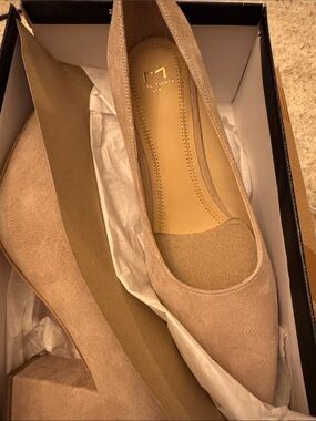 Marc Fisher Nude Suede Pointed Toe Flats